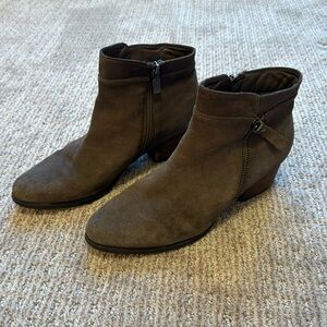 Brown Heeled Booties - 1.5 inch heel height